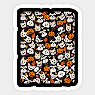 Sugar Skull Dogs for Halloween Sticker